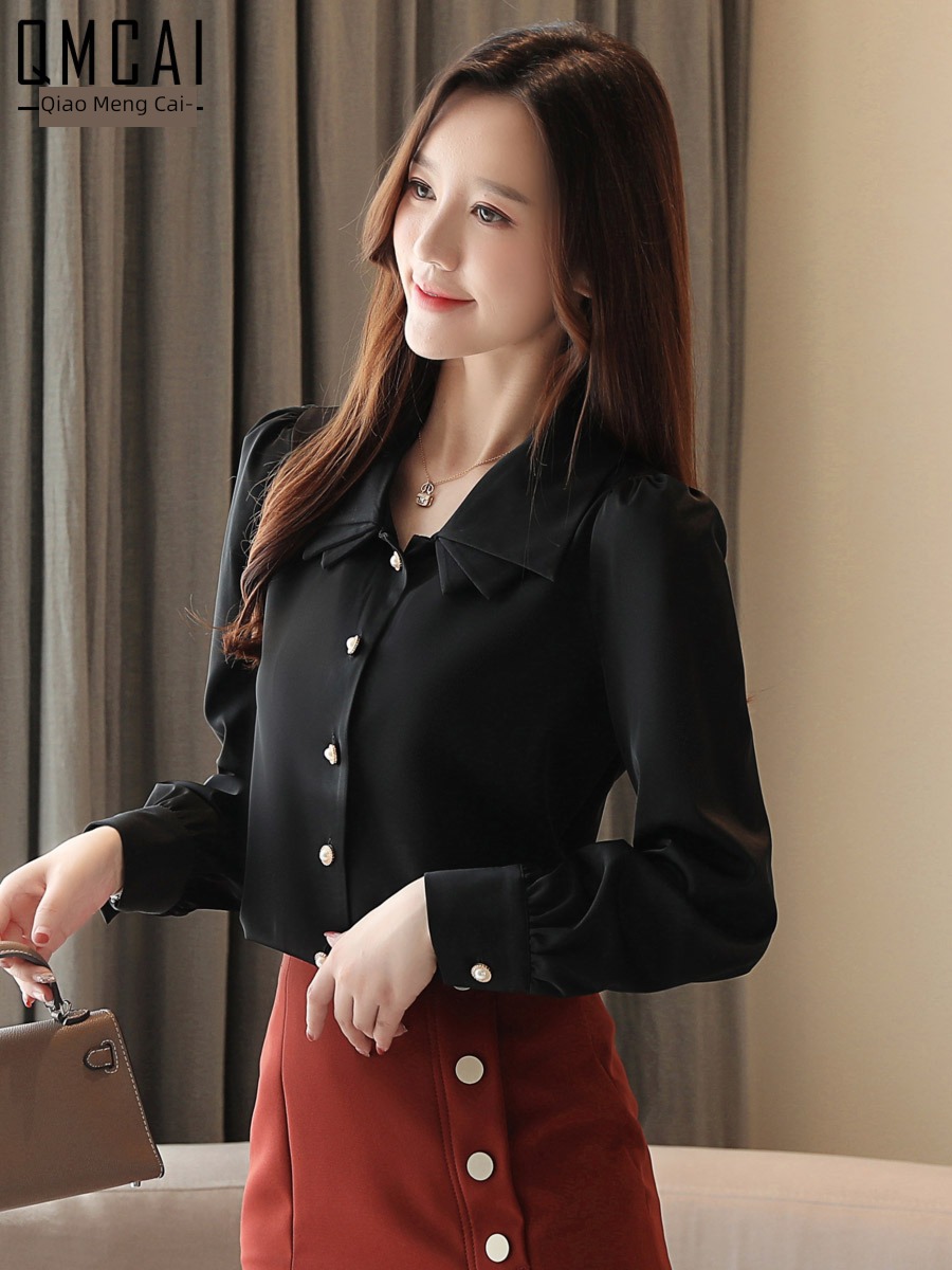 Chiffon Long sleeve temperament skirt jacket white shirt