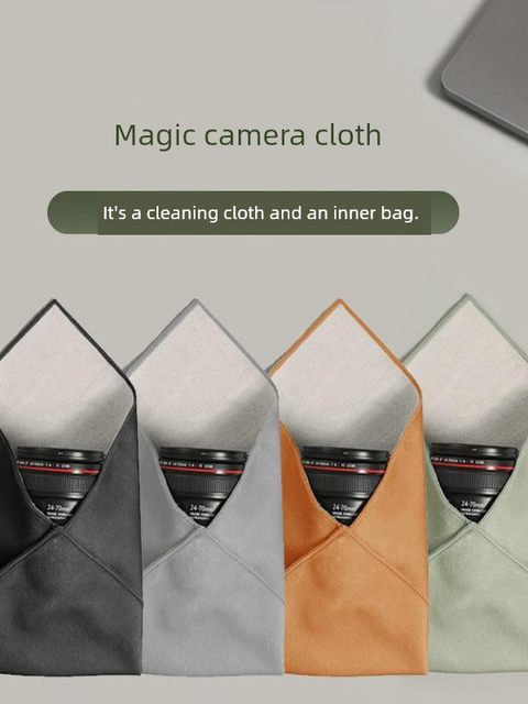 Camera storage bag cute Fuji Sony SLR digital hundred patch self-adhesive cloth flat inner liner bag Canon r50 micro single ipad protective case lens photography protection bag Magic cosmetic bag