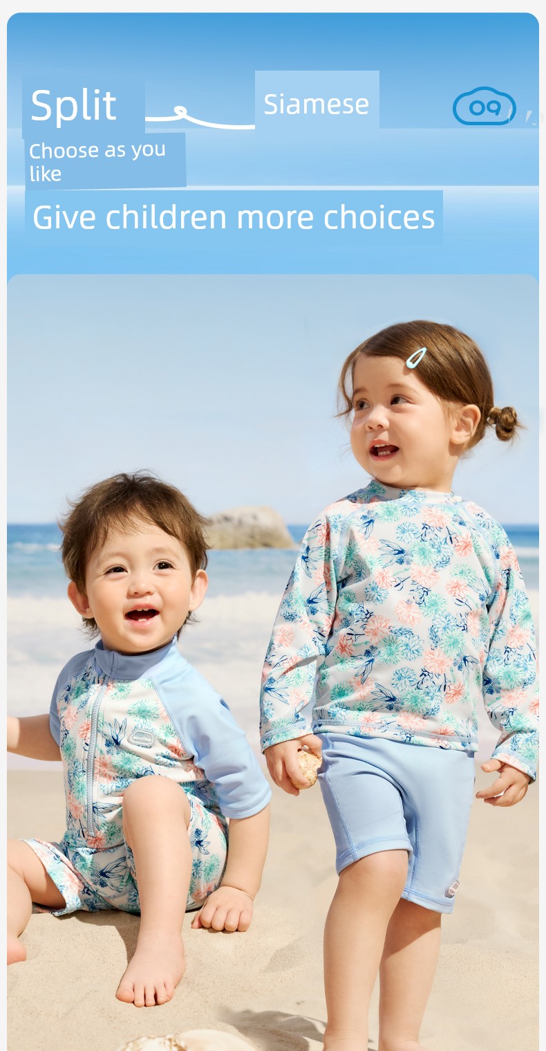 Kk Tree Children's Swimwear Boys Girls Sun Protection Baby Swimwear Toddler Two-Piece One-Piece Swimsuit Infant New Summer Model — 29