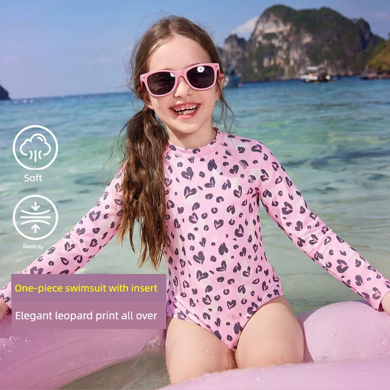Ask Kidsren's One-Piece Swimsuit 2026 Summer New Style Little Girl's Quick-Drying Sun Protection Baby Swimsuit — 6