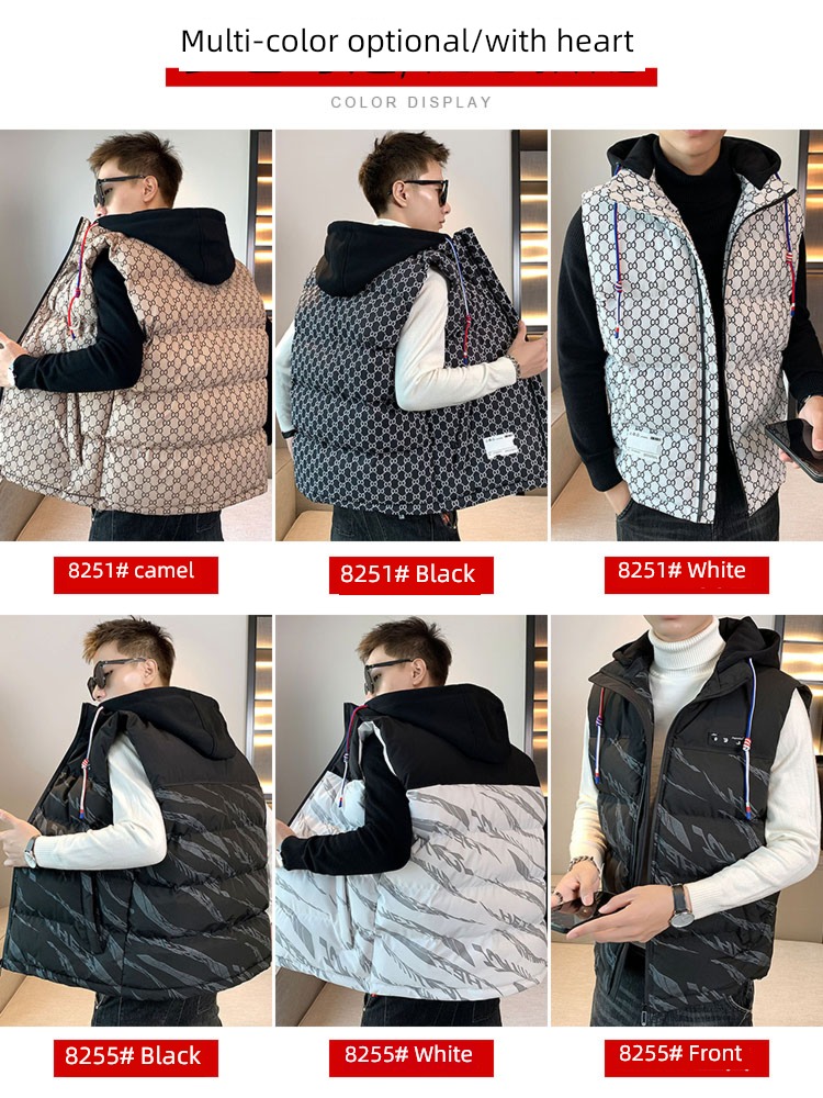 NGGGN raise the hat Autumn and winter high-end Down cotton Vest