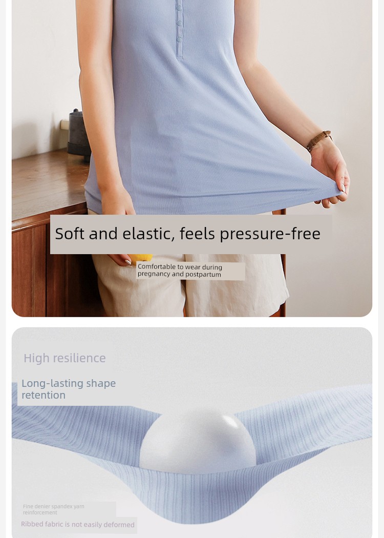 Breastfeeding Vest with Suspenders, No Need to Wear a Bra, Summer Thin Style, Can Be Worn Outside, Postpartum Maternity Top with Breast Pads, Special — 11
