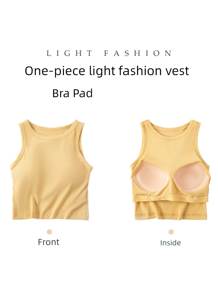 Beautiful back Design sense niche Versatile Exposed navel camisole vest