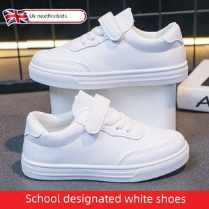 British Kidsren's White Shoes for Girls 2026 New Leather Lightweight Student White Sneakers for Boys and Girls