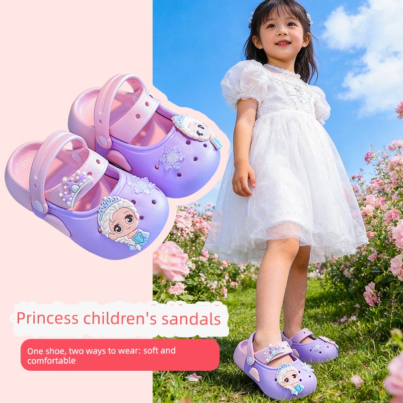 Mary Jane Children's Clogs for Girls, Cute Princess Style, Outdoor Sandals for Young Girls, Soft and Comfortable for Toddlers, Summer — 4