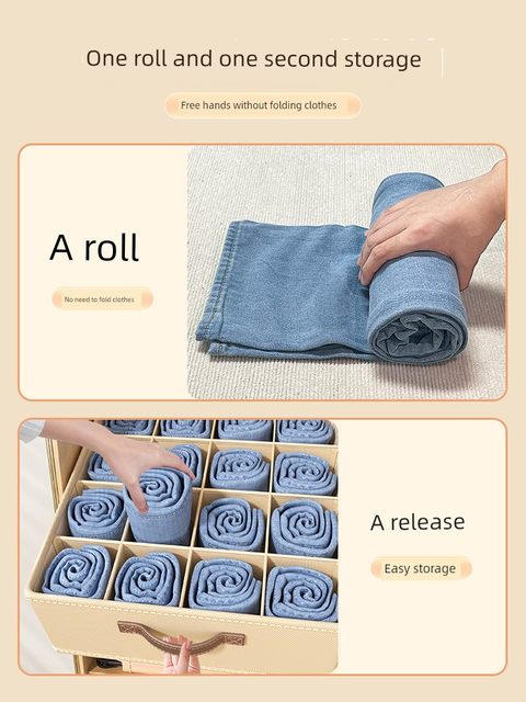 Double row pants storage box layered artifact wardrobe separate clothes sorting box folding clothes storage box home use