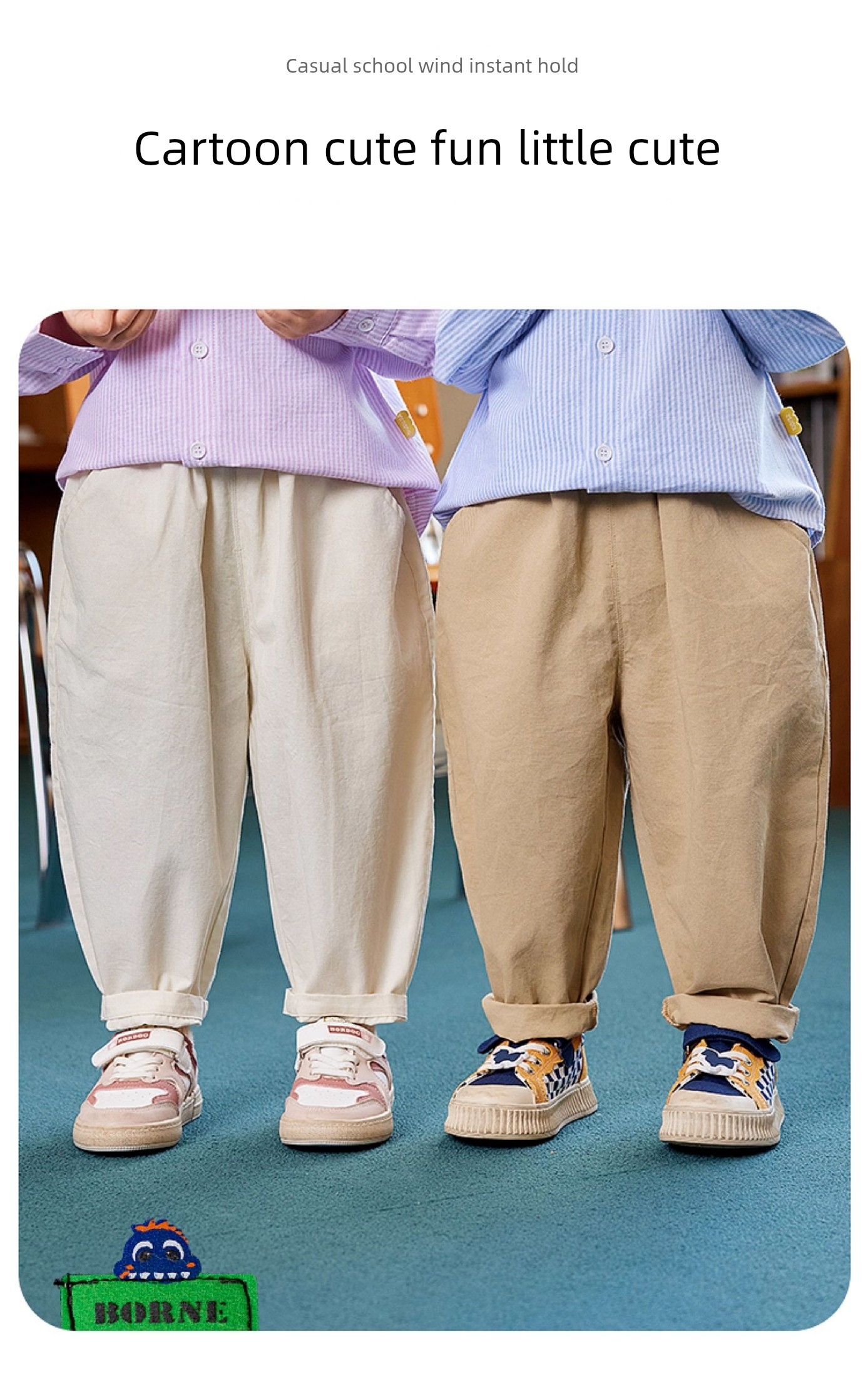 Dudu Baby plus Velvet Boys' Autumn and Winter Models Pants — 9