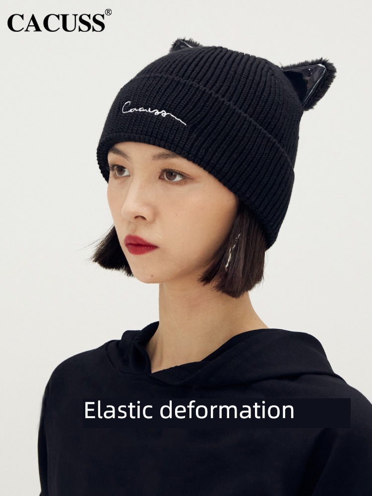 lovely ma'am Autumn and winter keep warm Plush woolen hat