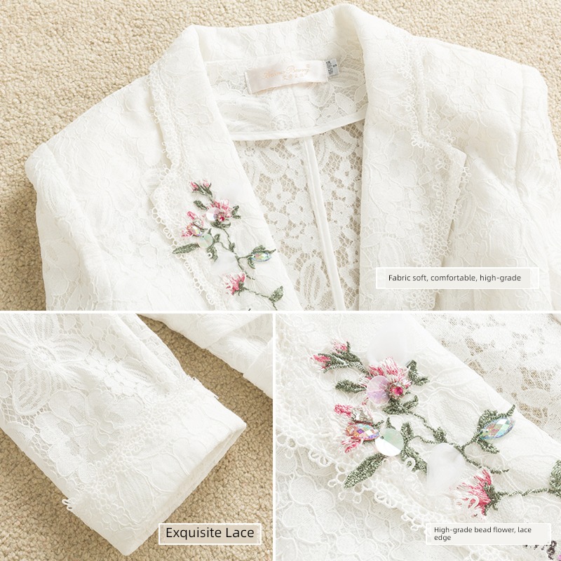 Pink Mary Spring, autumn and winter temperament jacket loose coat Lace