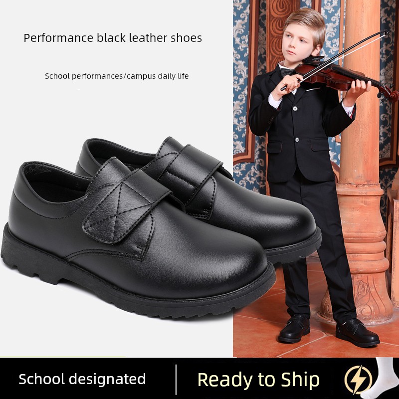 Boys' Performance Spring & Fall New Arrival Soft Bottom Student Leather Shoes — 3