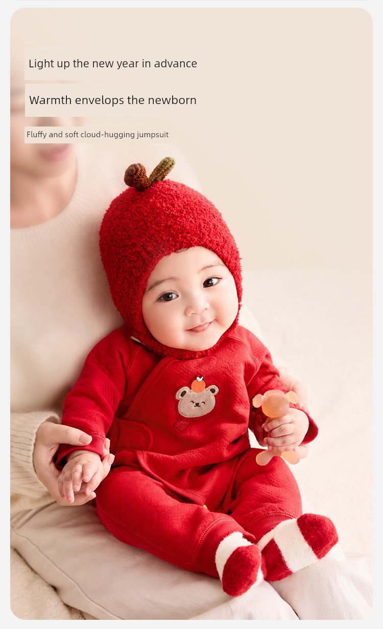 Balabala Children's Clothing Newborn Baby Clothes Full-Month Baby Jumpsuit Infant Romper Bodysuit Autumn and Winter Outfit — 7