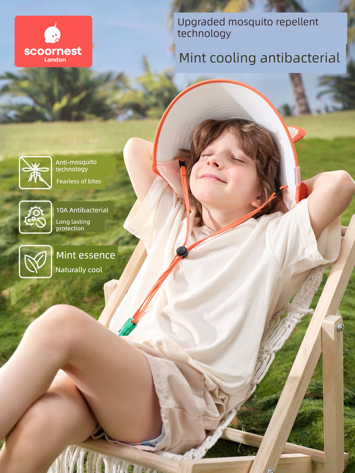 Kechao Kidsren's Sun Protection Hat Spring and Summer Uv Protection Baby Sunshade Hat for Boys and Girls with Large Brim — 4