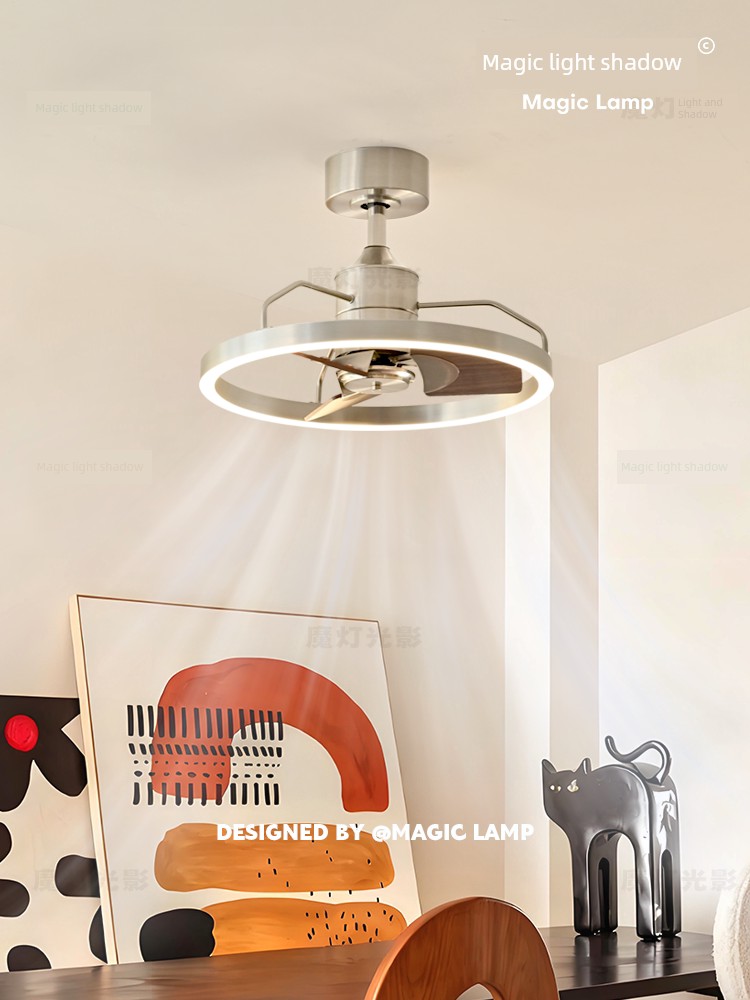 Bedroom Fan Light, Ceiling Fan Light, Dining Room Vintage Living Room Light, Nordic Retro Light, Eye-Protection Bauhaus Study Ceiling Light