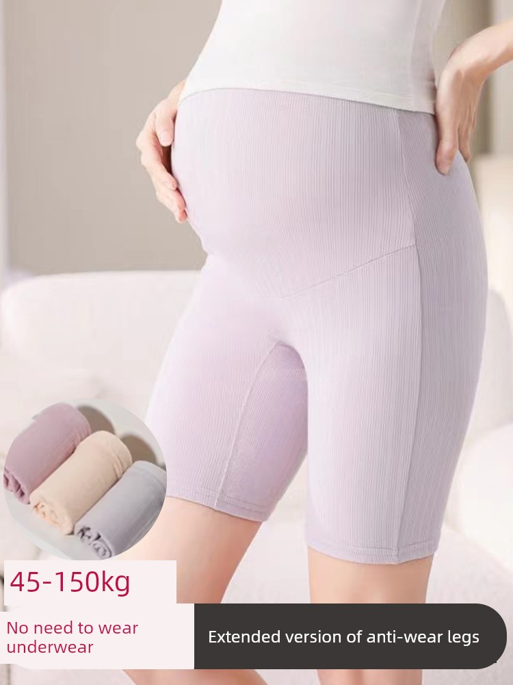 Maternity Safety Shorts Pure Cotton Underwear Two-In-One Summer Anti-Exposure Leggings Anti-Chafing Shorts Pregnancy Shorts Summer Wear