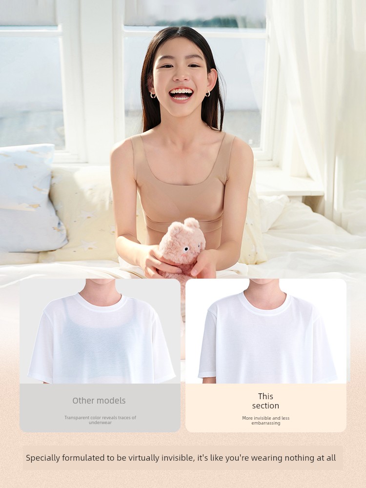 Likeuu Girl's Liquid Foundation Invisible Underwear for Junior and Senior High School Students in Three Stages of Puberty Development Bra Vest