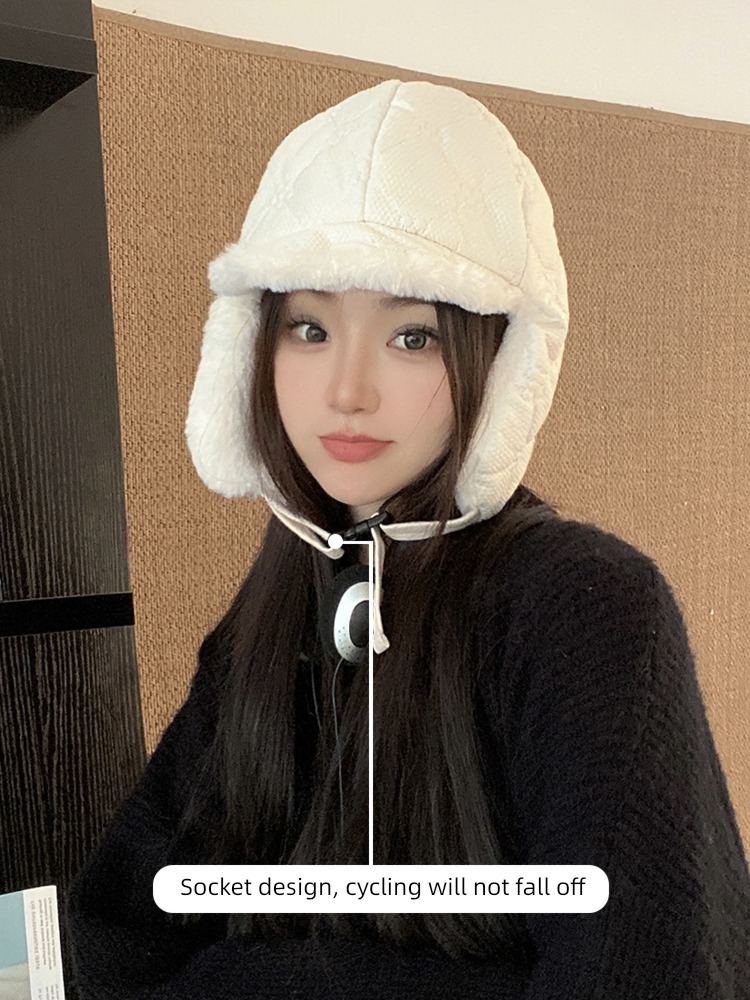female winter Cycling Cold proof Ear cap thickening Plush