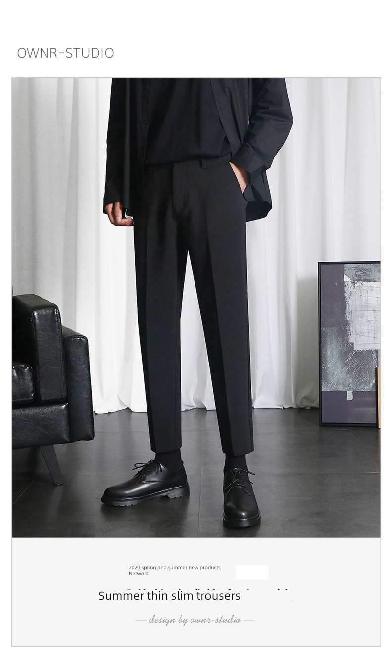 Nine points Autumn and winter Plush Self-cultivation senior black Small trousers