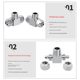 304 stainless steel quick screw tee terminal PU tube nylon tube tetrafluoro hose gas pipe quick connector lock female T-type