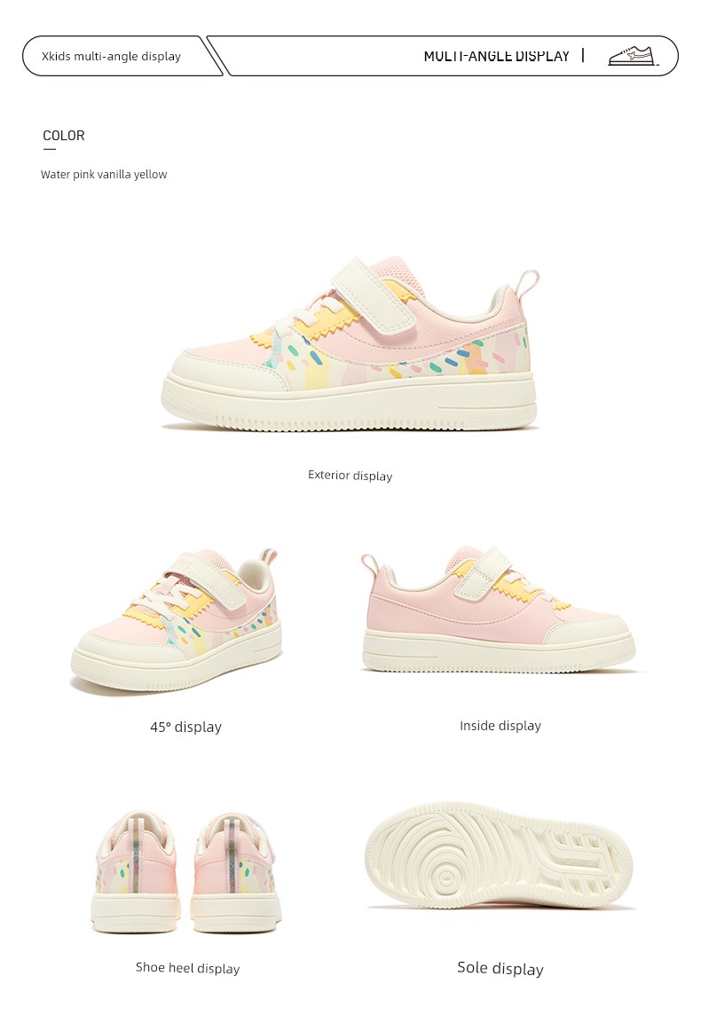 Xtep Children's Girls' Sneakers, Autumn Casual Shoes for Girls, Kindergarten Shoes, Sports Shoes, Non-Slip Soft-Soled Baby Shoes — 16