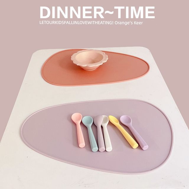 Students' simple oval water droplet silicone breakfast mat home heat insulation and anti-scalding baby Western restaurant European-style placemat