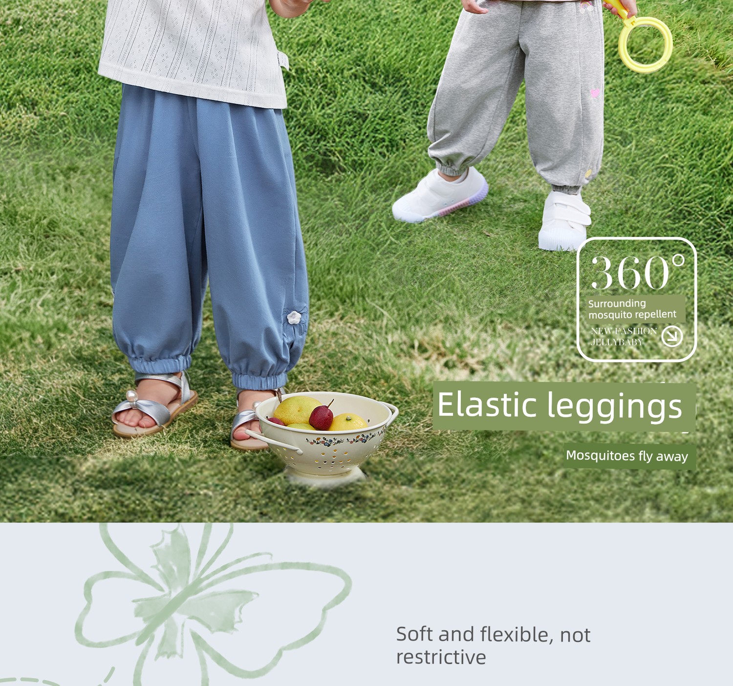 Jellybaby Anti-Mosquito Pants for Girls Summer Thin 2026 New Style Small Kidsren Casual Pants Autum Baby Pants — 23