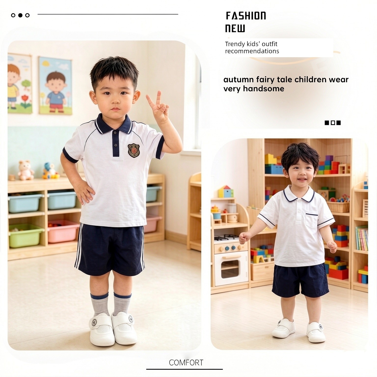 Kindergarten Indoor White Shoes for Boys, Lightweight Non-Slip Indoor Shoes for Boys Entering School, Children's White Canvas Shoes — 2