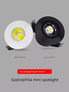Mini Led Spotlight 1W 3W, 3cm 30mm 3.5cm 35mm Micro Cob Wine Cabinet Bull's Eye Light Ceiling Light