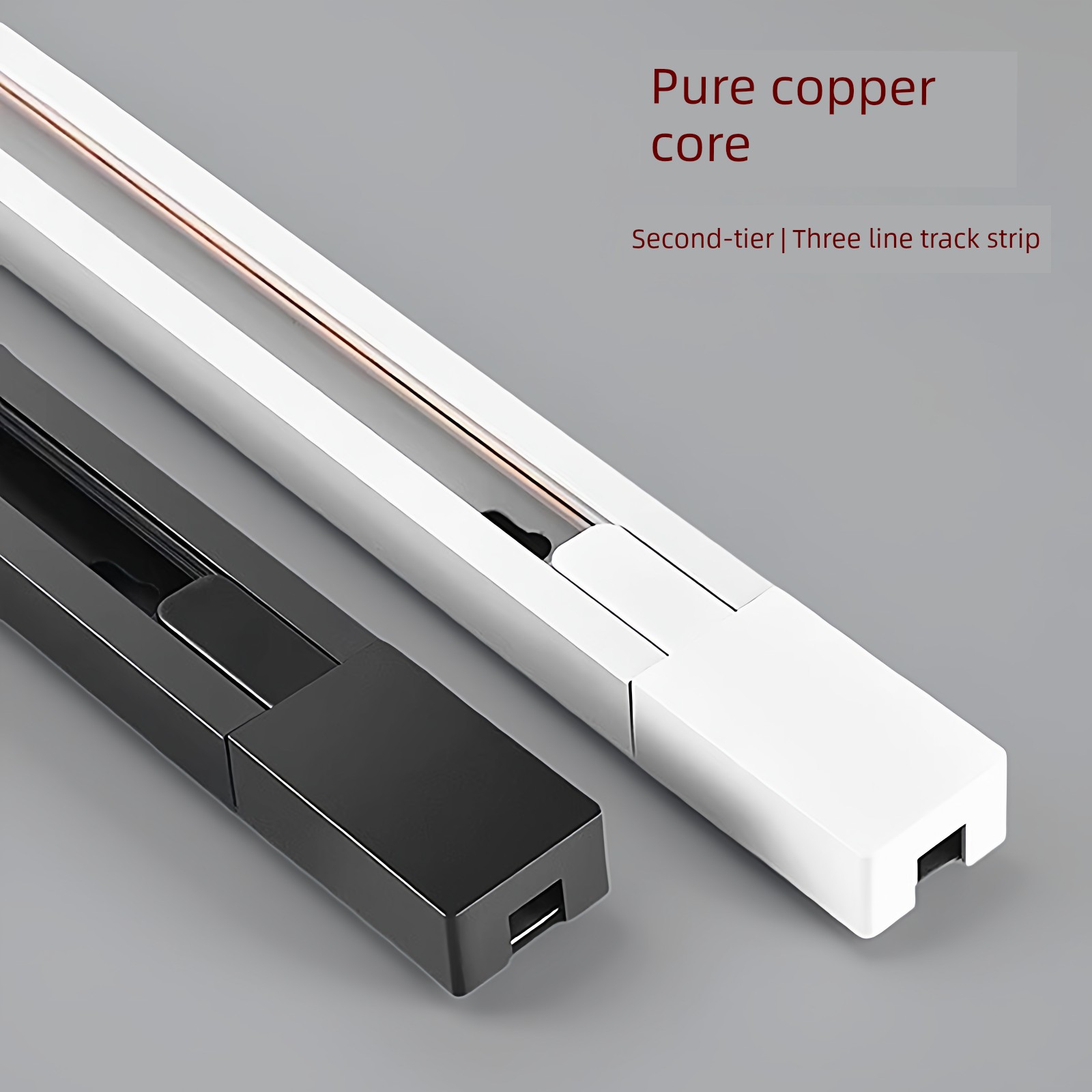 Led Track Light Special 1/2 Meter Track Strip, All Pure Copper, Universal for Two/Three Lines, Guide Rail Strip, Slide Rail Bracket Groove