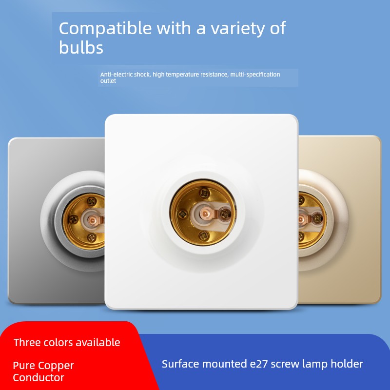 Surface-Mounted and Recessed Light Socket E27 Household Lamp Base 86 Type Led Bulb Threaded Lamp Holder Pendant Light Socket