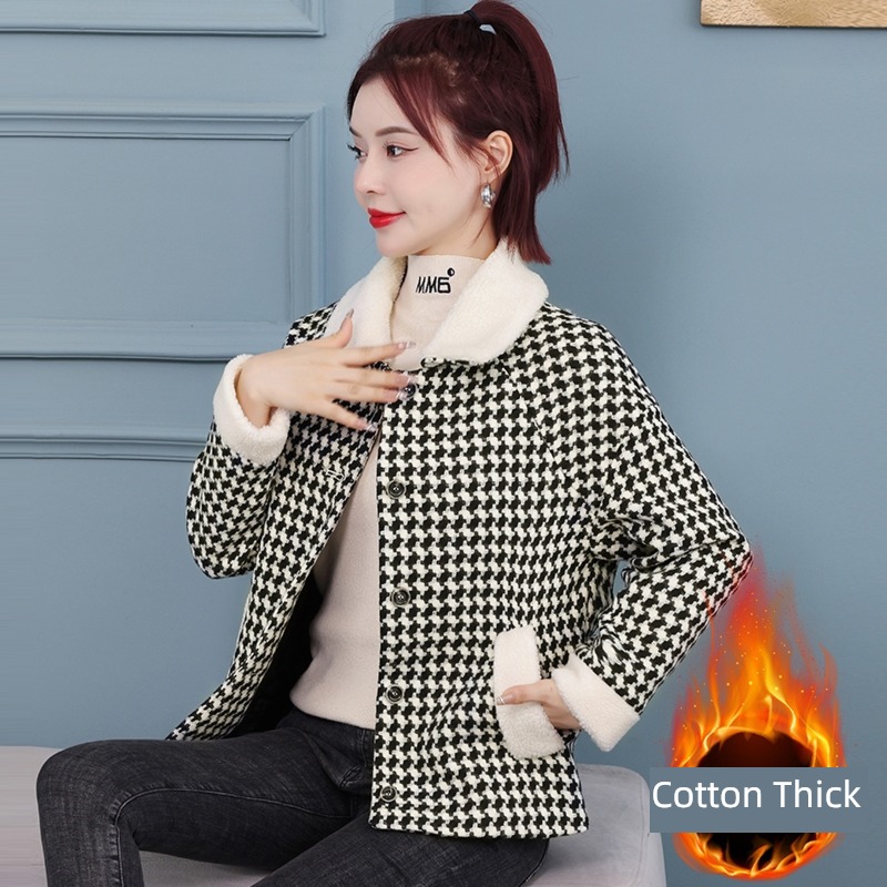 Little fragrance thickening keep warm Cotton clip have cash less than that is registered in the accounts Wool loose coat
