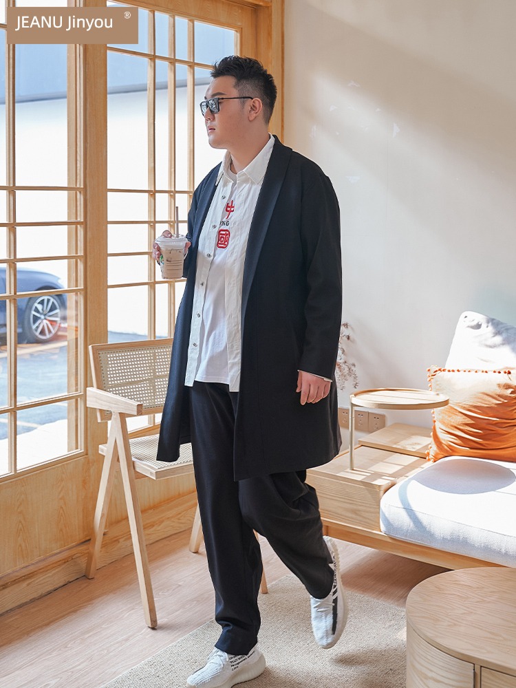 Jinyou Autumn and winter Medium and long term business affairs Cardigan Windbreaker loose coat
