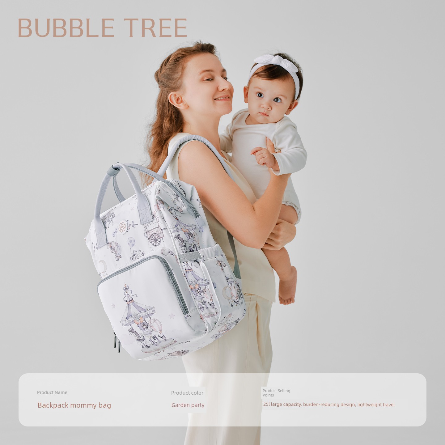 Bubbletree Mommy Bag Large Capacity Mother and Baby Lightweight Bag for Going Out New Style Multi-Functional Backpack — 1