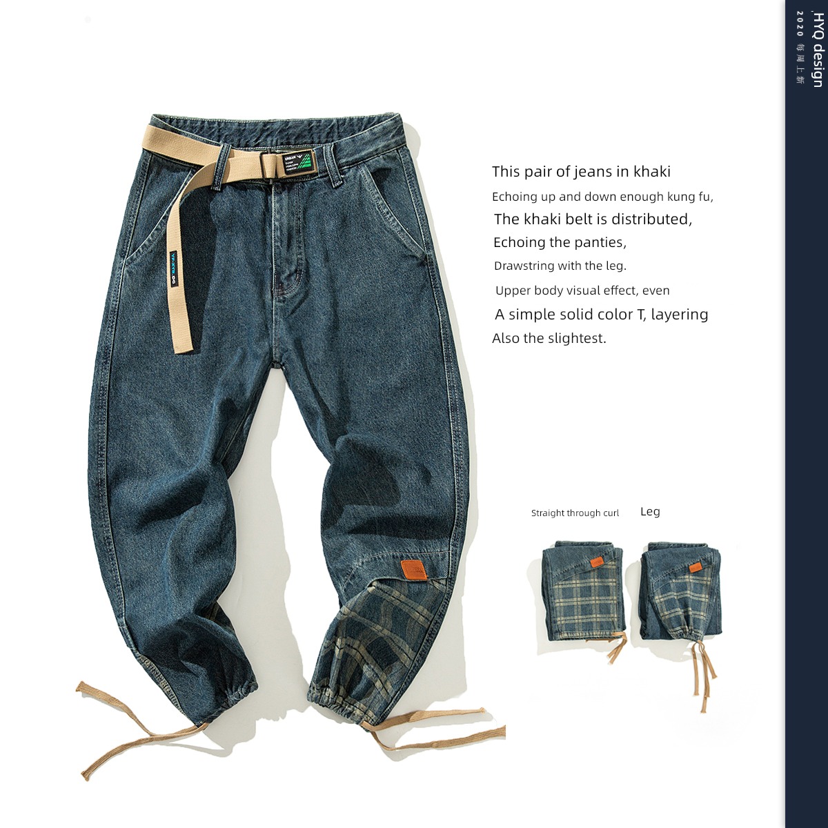 Purify eyeball ins Foot mouth Splicing Hip hop Jeans