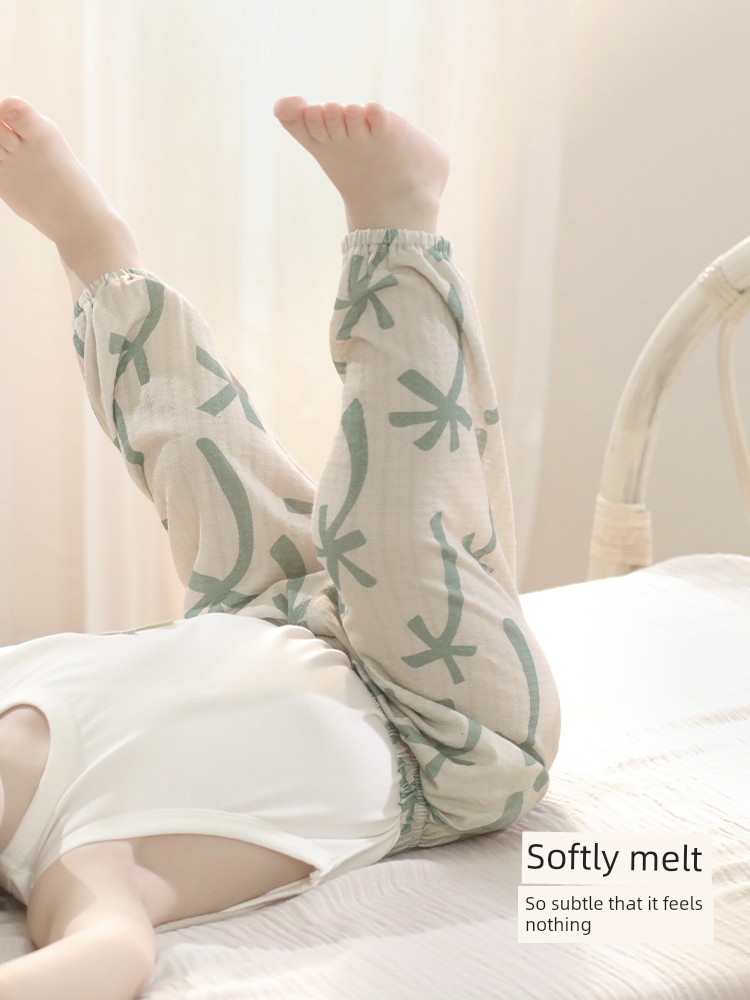 Baby Anti-Mosquito Pants, Pure Cotton, Summer Thin Sleep Pants, Infant Long Pants, Summer Wear, Boys and Girls Harem Pants, Children's Pants — 3