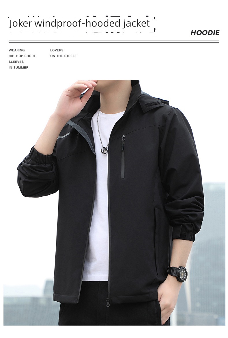 Romon autumn Hooded motion leisure time man loose coat