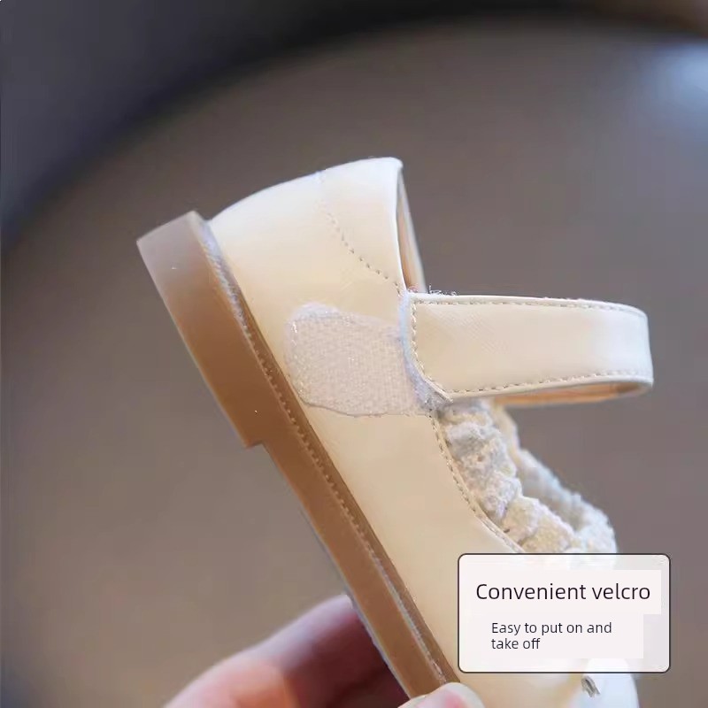 2025 New Summer Girls' Toddler Shoes with Soft Soles and Non-Slip Design for Children Aged 0-1, Princess Lace Bow Small Leather Shoes — 7