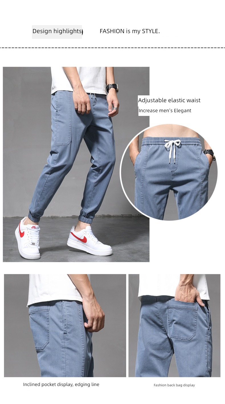 Bundle leg work clothes easy summer man Spring and Autumn trousers