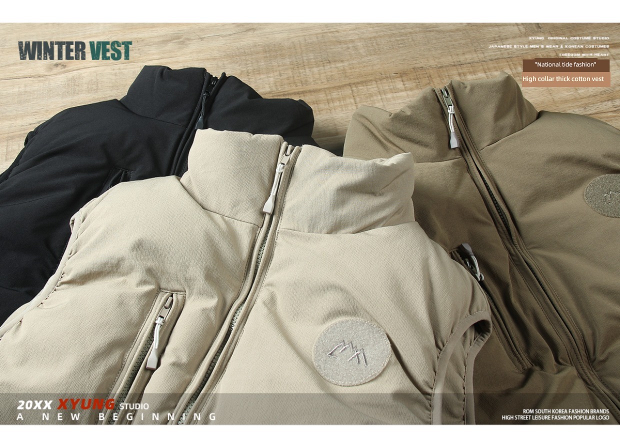 American style keep warm thickening Mountain system work clothes loose coat Cotton vest