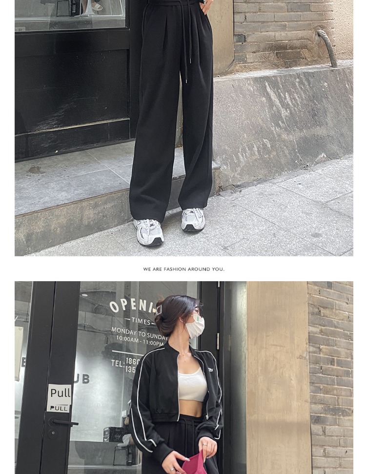 spring and autumn High waist Big size little chap grey Sports pants