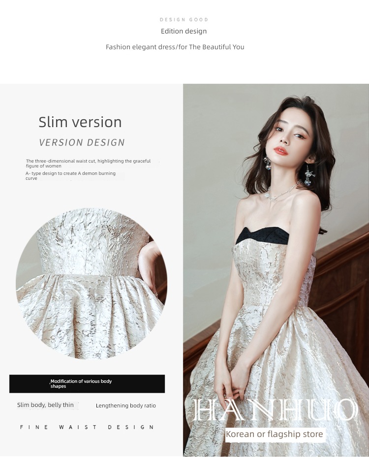 Dress skirt high-end A lady of temperament vocal music Art examination undergarment covering the chest and abdomen