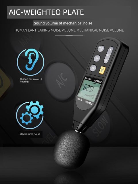 Deli noise meter detection decibel instrument noise tester sound instrument sound level meter measuring instrument volume measurement household use