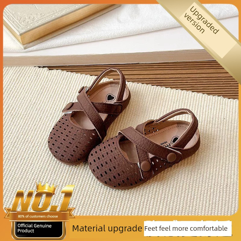 Girls' Sandals 2026 New Style Forest Style Sweet Closed-Toe Sandals Soft Sole Princess Shoes Fashionable Little Leather Shoes — 3