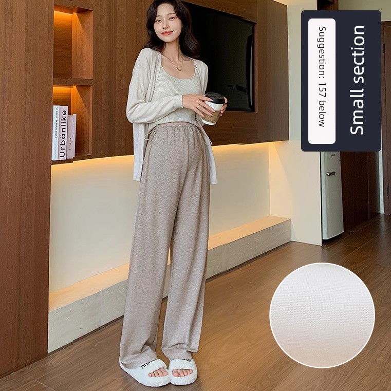 Maternity Pants for Spring and Autumn, Wide-Leg Pants for Outdoor Wear, Fleece-Lined and Thickened, Do Not Tighten on the Belly during Pregnancy, — 7