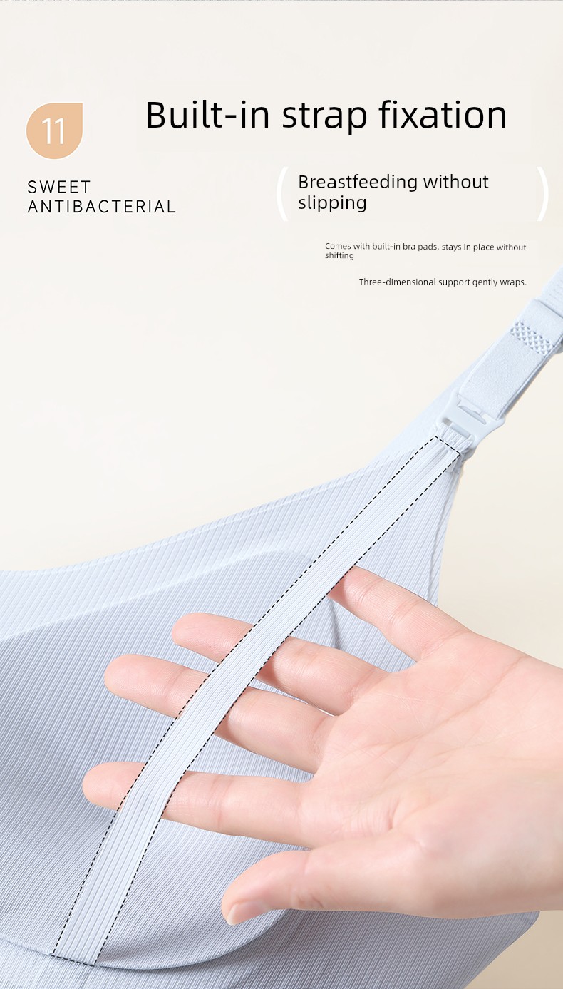 Maternity Nursing Tank Top with Straps, Postpartum Breastfeeding, No Need to Wear Underwear, Anti-Exposure, Thin Autumn Style Bra for Pregnant Women — 17