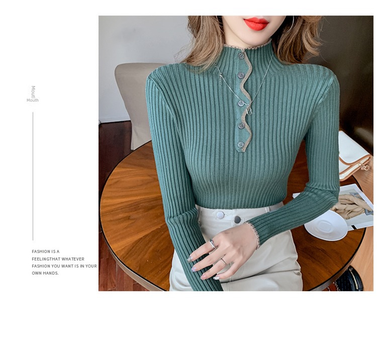 Half high collar Long sleeve jacket Korean fashion Sweater