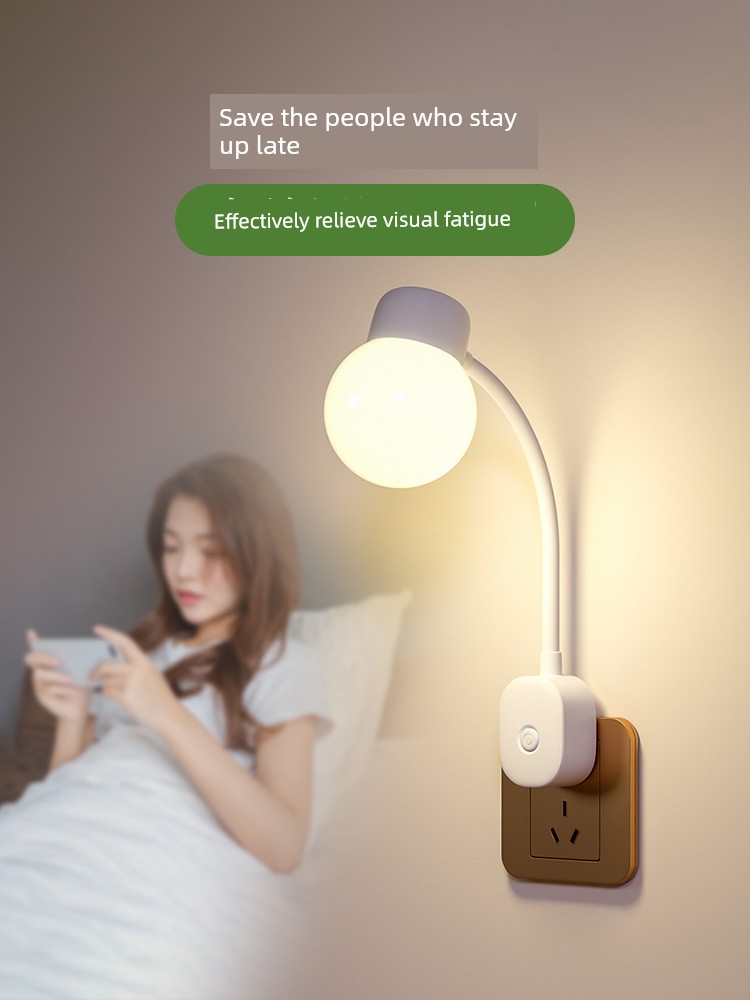 Reading New Arrival Energy-Saving Elderly Night Plug-in Bedside Lamp