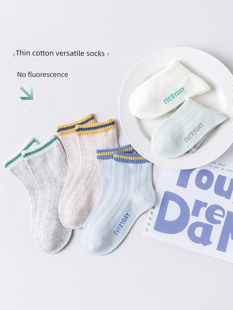 Summer Boneless Youth Student White Sports Socks — 4