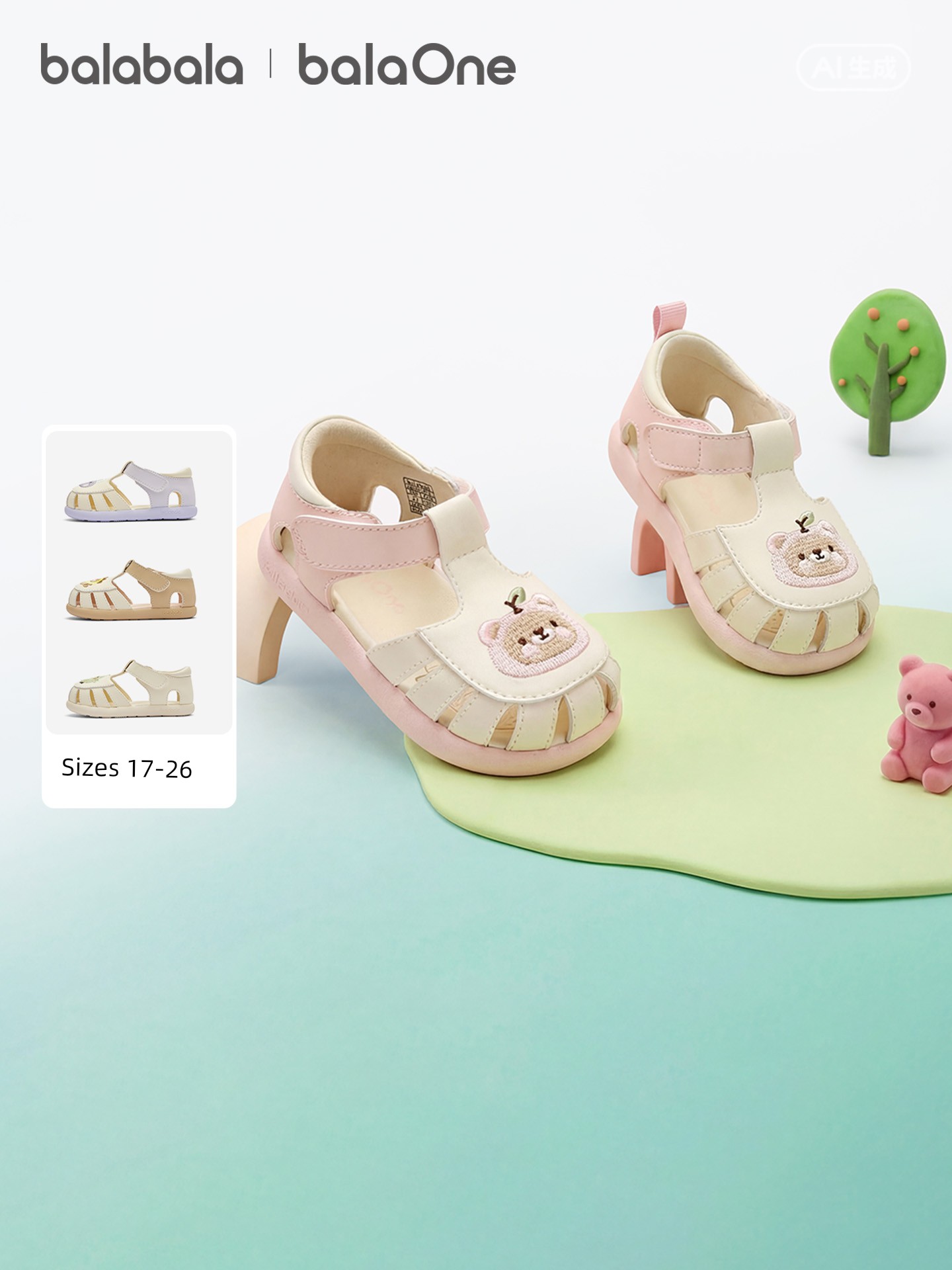 Balabala Kidsren's Shoes Kidsren's Toddler Shoes Girls' Sandals 2026 Summer New Breathable Baby Soft-Soled Embroidered Princess Shoes — 2