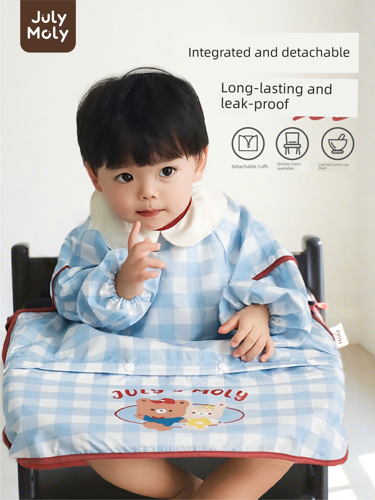 Julymoly All-In-One Dining Chair Cover Baby Feeding Bib Infant Food Bib Waterproof Children's Apron