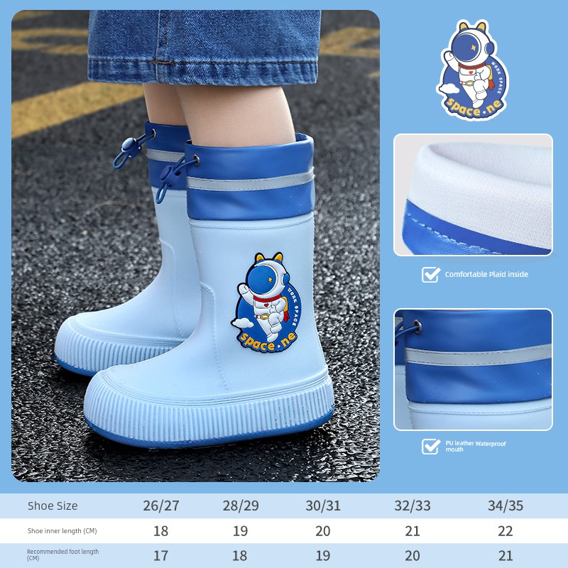 Bimeier Children's Rain Boots New Arrival Boys and Girls Non-Slip Rain Boots Child Baby School Student Only Waterproof Rain Shoes — 3